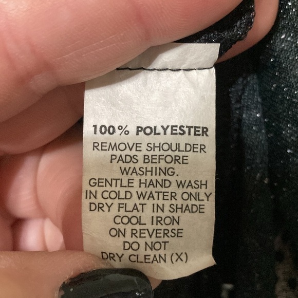 Oversized black bling see thru long sleeve top xl - Picture 5 of 8